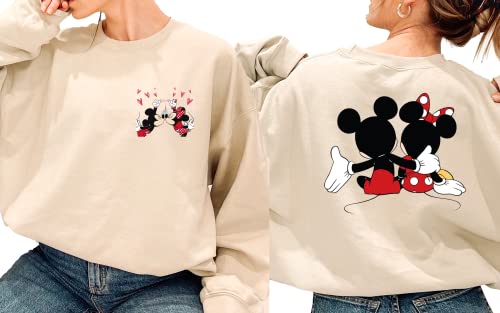 Disney Matching Sweatshirts, Valentine Matching Couples Sweatshirts,Valentine Mickey And Minnie Sweater, Lovely Sweatshirt, Disney Valentines Sweatshirts For Women #TOP4