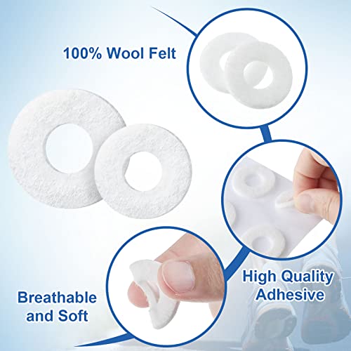72 Pcs Felt Callus Cushions For Bottom Of Feet Soft Corn Remover Pads Self Adhesive Big And Small Corn Pads For Men Women Pain Relief Foot Care Toe Protectors, 1.4 Inch, 1.06 Inch #TOP2