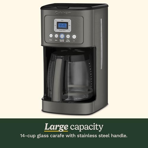 Cuisinart 14-Cup Coffee Maker, Programmable PerfecTemp Glass Carafe Coffee Machine with 1-4 Cup Setting, Brew Strength Control and Pause, Stainless Steel, DCC-3200BKSNAS, Black by Cuisinart - Image 4