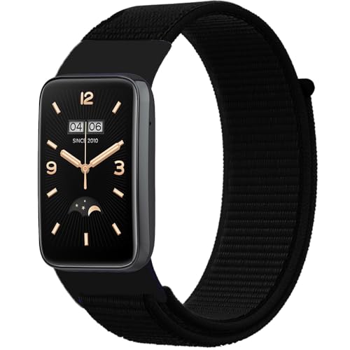 FYISWHO Nylon Armbänder für Xiaomi Smart Band 7 Pro Sport Armband Uhrenarmband Ersatzarmband für Xiaomi Smart Band 7 Pro (Black)