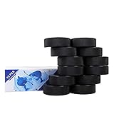 Eishockey Pucks, 12 Stück, offizielle Vorschriften, für Übung und klassisches Training, Durchmesser 7,6cm, Dicke 2,5cm, 170g, Schwarz