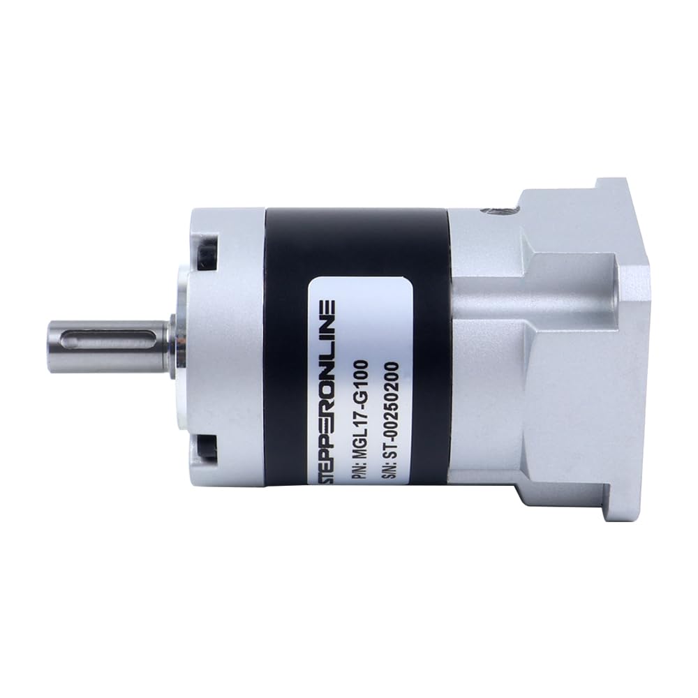 STEPPERONLINE Serie MGL - Relación de engranajes planetarios 100:1 Backlash 45arc-min para motor paso a paso estándar Nema 17 de eje de 5 mm
