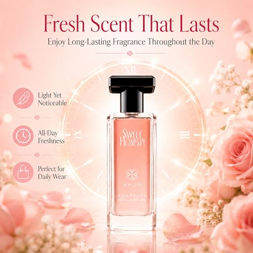 Image of AVON Sweet Honesty Cologne for Women - Fresh Cedarwood Long Lasting Perfumes for Women - Clean Floral Women's Fragrances with Rose and Lily, 1.7 fl oz - Designer Womens Perfume Gift (Pack of 4)