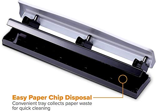 Count Office HP12 3 Hole Punch, 12 Sheet Capacity, Metal, White