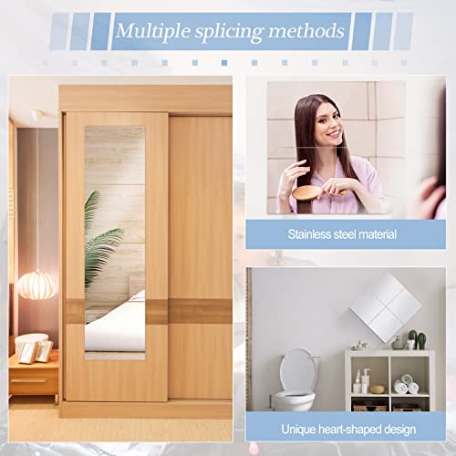 Full Length Mirror Wall Stickers 12 X 12 In Acrylic Mirror Tile Sticky Mirrors Adhesive Acrylic Mirror Sheets Flexible Mirror Squares Removable Mirror Wall Sheet For Wall Dorm Room Decor (4 Pack) #TOP3