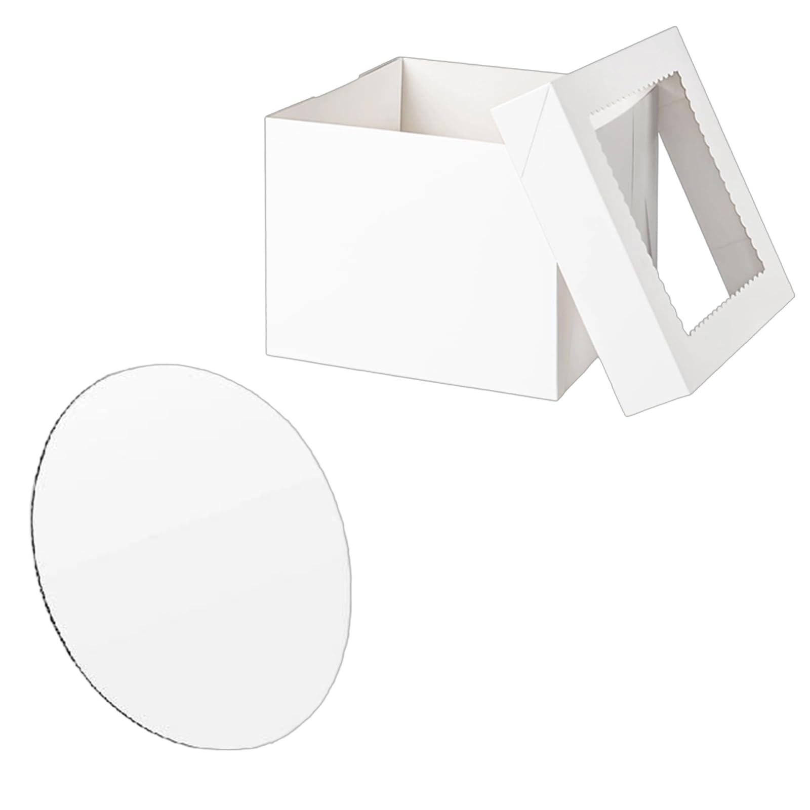 Kaeltsyn Of 10 Clear Lid Window Cakes Boxes in Multiple Sizes 8 10 12inch Sustainable Paper Sturdy for Presentation Multiple Size Box