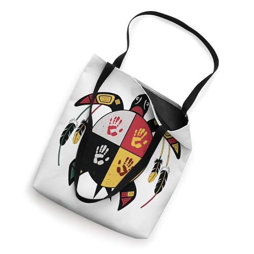 Bolsa tote Medicine Wheel indígena nativo americano con diseño de tortuga y MMIW miniatura 2