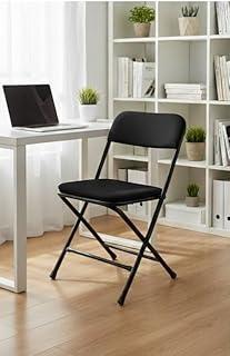 TOBY Premium Black Metal Folding Chair – Heavy-Duty Steel Frame, Padded Seat & Backrest – Portable, Space-Saving, and Comf Price In India