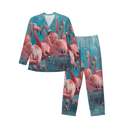 Pyjama homme flamants roses ensemble haut de gamme en deux pièces