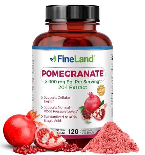 FineLand Pomegranate Extract 20:1, 8,000 mg Equivalent per Serving, 40% Ellagic Acid Standardized,