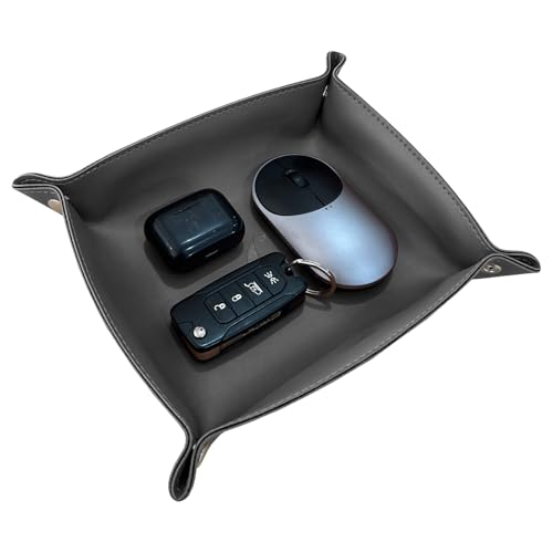 Porta Treco de mesa em Couro Sintético Premium Cinza Escuro