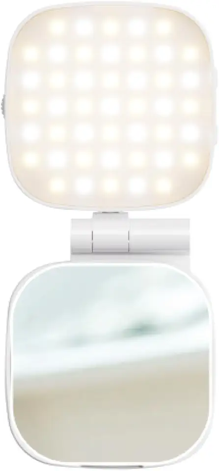 Gshield Iluminador LED e Suporte de Mesa Hybrid Ring Light com Espelho, Compatível com Magsafe para Celular, Controle de Brilho e USB-C Recarregável
