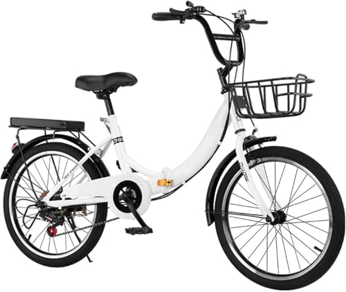 Bicicleta Plegable para Adultos, De Acero Al Carbono, con 6 Velocidades, para Acampar, Altura Ajustable.