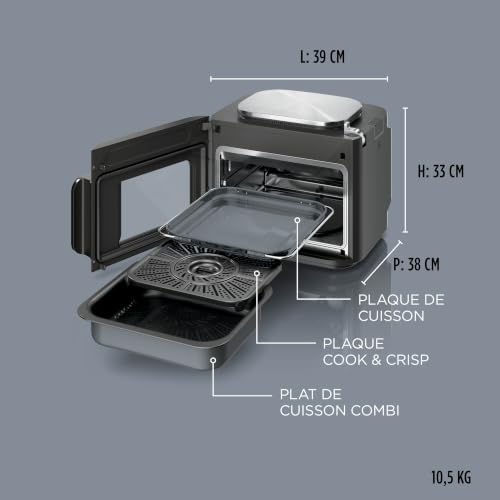 Ninja Combi 12-en-1 Multi-Cuiseur, Four & Friteuse sans huile, 12 Fonctions de Cuisson, Repas de Taille Familiale en 15 Minutes*, avec Plateau de Cuisson,Poêle et Guide de Recettes, Gris, SFP700EU. – vue 3