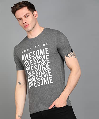 Image of Urbano Fashion Men's Graphic Printed Round Neck Half Sleeve Slim Fit Cotton T-Shirt