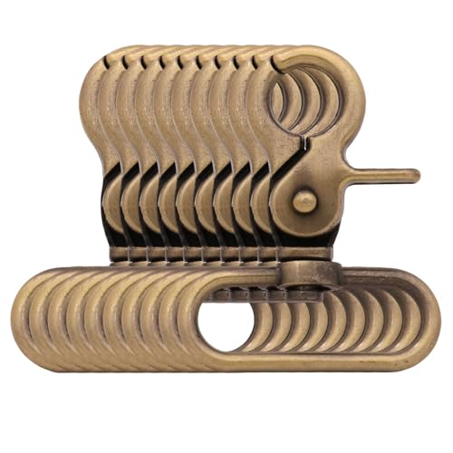 BIKICOCO 1-1/2'' Swivel Trigger Snap Hook Lobster Claw Clasp Spring Loaded Clip, Oval-Ring Ended, Antique Brass - Pack of 10