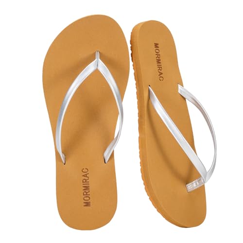 Image of Womens Slim Leather Comfortable Flip Flops Summer Beach Thong Sandals Arch Support Non Slip