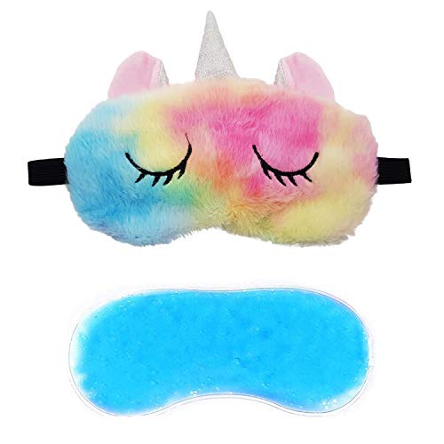 Image of Jenna Cute Sleeping Eye Shade Mask Cover for Insomnia, Meditation, Puffy Eyes and Dark Circles Unicorn Multi color