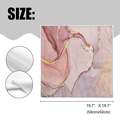Cloth Napkins Set Of 4,Pink Gold Marble Abstract Art Square Cloth Napkins,Durable Washable Dining Napkins Cloth,Party Dinner Decoration 20X20 Inch #TOP3