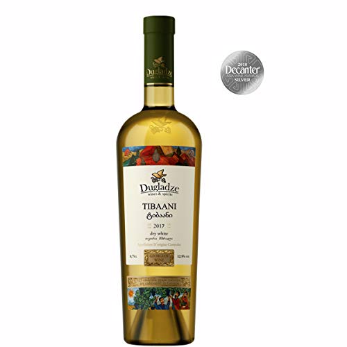 Dugladze AOC Tibaani (Rkatsiteli) Georgian Wine Amber/Orange Wine in Qvevri - Silver Medal Decanter