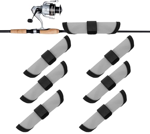 6 Pack Fishing Lure Covers, 5.9 Rod Lure Wrap, Lure Wraps for Fishing Rod(Gray)