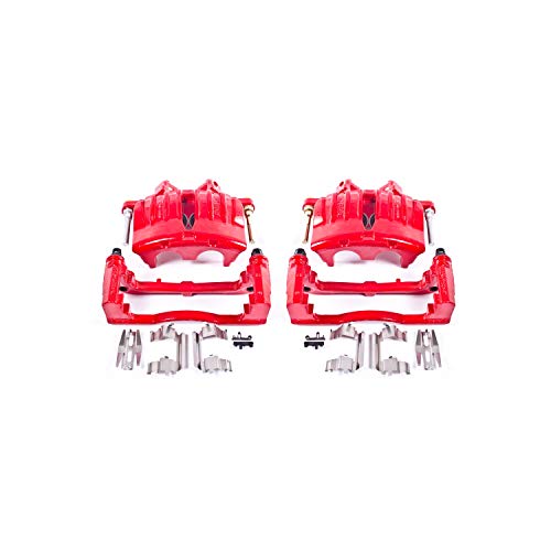 PowerStop Front Red Powder Coated Brake Caliper Pair for Buick Rainier 2004-05 |Chevrolet SSR 2006 |Trailblazer 2002-05 |GMC Envoy 2002-05 - High-Temp Brake Caliper Upgrade, S4798A