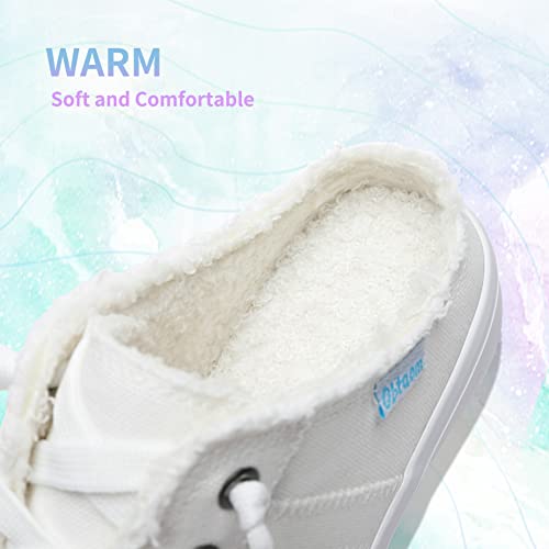 Image of Obtaom Women Canvas Mules Memory Foam Clipper Fashion Sneakers Comfortable Slip-On Mule Backless Holiday Shoes
