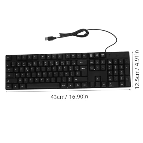 Teclado francés negro con cable USB de 104 teclas para trabajar sin interrupciones 2
