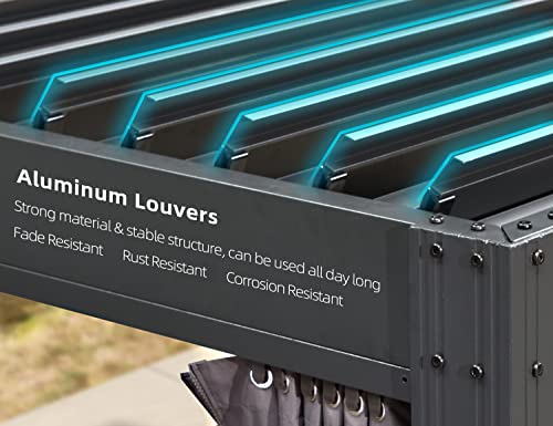 PURPLE LEAF Adjustable Louvered Hardtop Pergola #TOP22