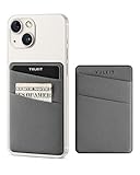 VULKIT Phone Card Holder Slim Elastic Adhesive Phone Wallet Credit Card Sleeves Sticker for Back of Smartphone(Grey)