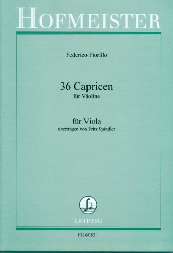 FIORILLO - Estudios (Caprichos) (36) para Viola (Spindler)