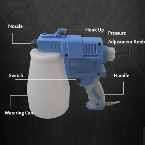 Elektryczny pistolet natryskowy do czyszczenia tekstyliów, pistolet do czyszczenia punktowego tekstyliów 65 W, pojemność 1,2 l, regulowane ciśnienie, średnica dyszy 0,25-0,3 mm