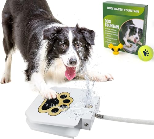 BACOENG Dog Water Fountain Step On, Outdoor Pet Sprinkler for ...