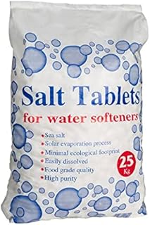 Pack of 1 25 Kg Salt Tablets | Food Grade | Compatible to All Water Softner Machines, 100% Genuine British Salt Tablet, Tablet Salt of Premium Quality (1)