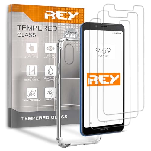 Image of 3 x Screen Protector and Anti-Shock Case for Xiaomi Redmi 7A, Tempered Glass and High Resistance TPU Silicone