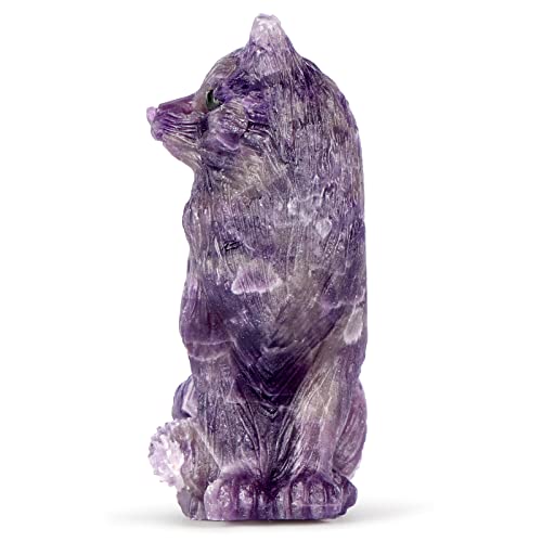 Smq Amethyst Crystal Fox Statues And Figurines,Carved Gem Fox Animal Carvings Collectible Healing Crystal Stone Sculpture For Home Garden Decor #TOP1