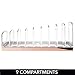 mDesign Plastic Divided Cosmetic Palette Organizer with 9 Sections - Makeup Storage for Bathroom Vanity, Cabinet, Drawer - Holds Eyeshadow, Blush, Powder - Lumiere Collection - Clear/Rose Gold