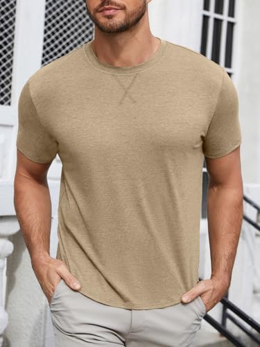 Image of UNCLECAT Mens Short Sleeve T-Shirts Crew Neck Casual Shirt Summer Classic Basic Lightweight Fashion Tees