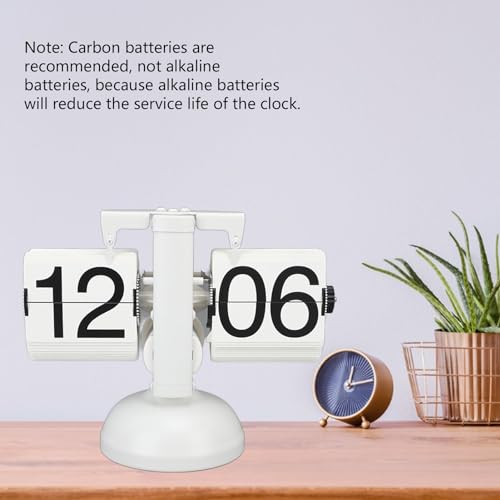 Relógio flip, relógio de mesa de mesa de mesa mecânico clássico com giro automático de página, grand