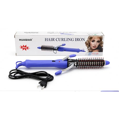 Image of Perfect Automatic Curling Hair | Curler Roller with Revolutionary for Women | Curly Hair Machine Hair Curller Iron | Hair Curler Brush (Blue /Black)