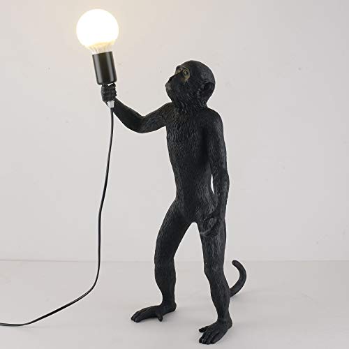 Chabei Modern Table Light, Monkey Desk Lamp, Resin Standing Monkey Lighting For Living Room, Bedroom, Office, College Dorm (Black) #TOP2