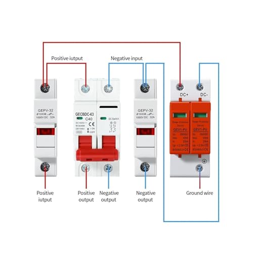 Protector contra sobretensiones DC 500V de 2P para uso doméstico con capacidad de 10-20kA 6