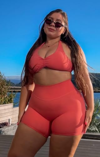 Image of Aoxjox Taylor Scrunch Halter Sports Bra