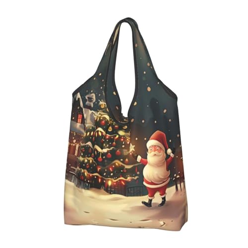 Sac d'épicerie pliables Merry Christmas idéal pour vos courses de Noël et vos cadeaux