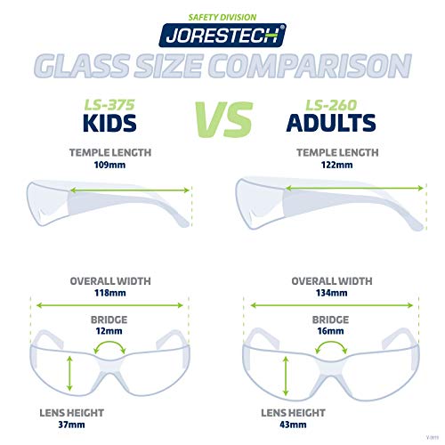 Jorestech Kids Safety Glasses Uv Protection Anti Scratch Clear Frameless Glasses, Meets Ansi Z87+ Standards, Eye Protection Activewear (Ls-375-Cl) #TOP5