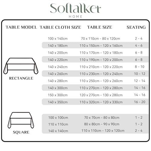 Terza immagine Softalker Tovaglia Antimacchia Rettangolare 240x140 cm in Finto Lino,Grigio