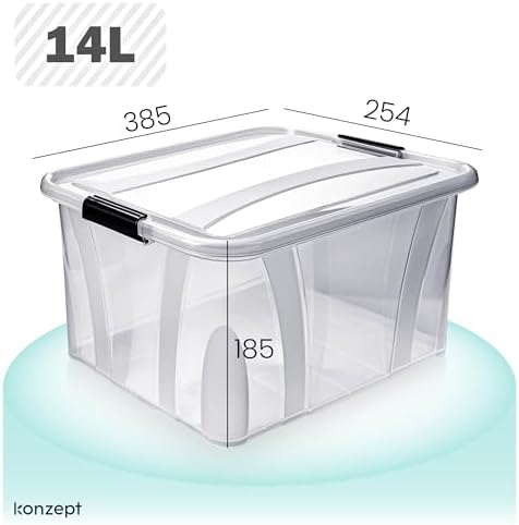 KONZEPT BPA-freie Aufbewahrungsbox mit Verschlussclips (14L-3er Set) für Babyfutter und -geräte