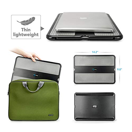 Eho Laptop Lap Pad - Laptop Stand Pad W Retractable Mouse Pad Tray, Anti-Slip Heat Shield Tablet Notebook Computer Stand Table W/Sturdy Stable Cooler Work Surface For Bed Sofa Couch Or Travel #TOP4