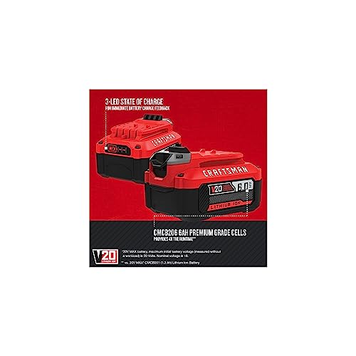 CRAFTSMAN V20 6Ah Lithium Ion Power Tool Battery (CMCB206) by CRAFTSMAN - Image 4