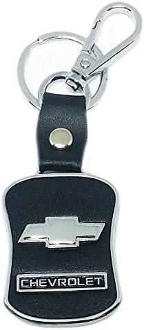 eShop24x7 Chrome Car Black Leather Keychain